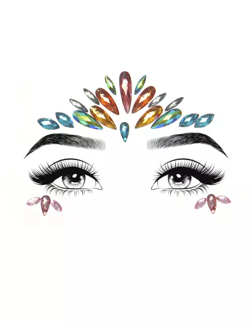 Photo du produit Bijoux pour visage adhésifs multicolores