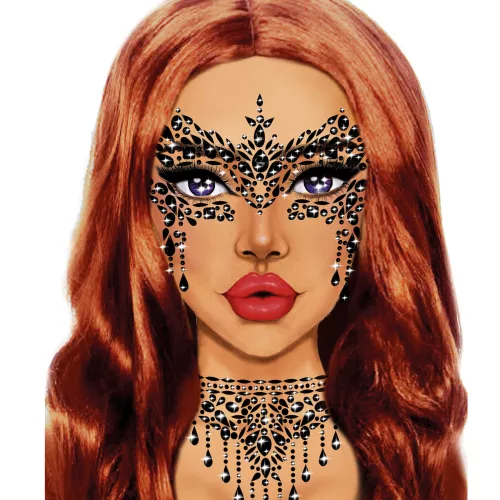 Photo du produit Bijoux pour visage adhésifs loup noir
