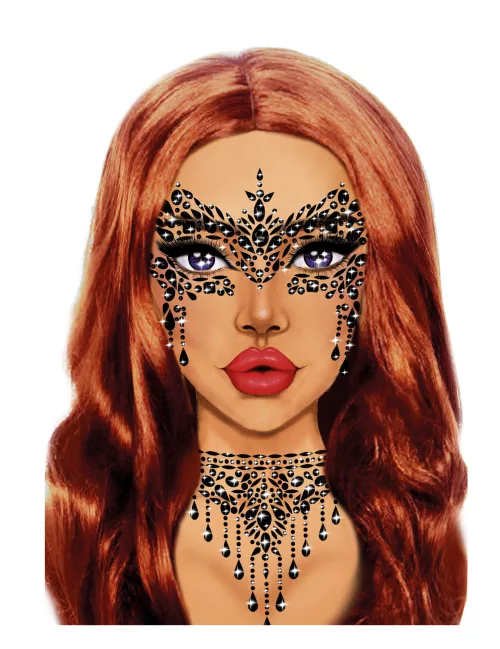 Photo du produit Bijoux pour visage adhésifs loup noir