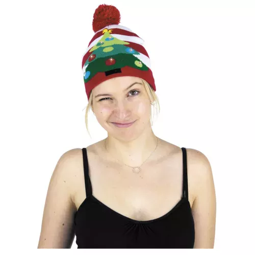 Photo du produit Bonnet de noël sapin lumineux adulte