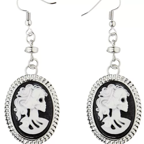 Photo du produit Boucle d'oreille camée crâne