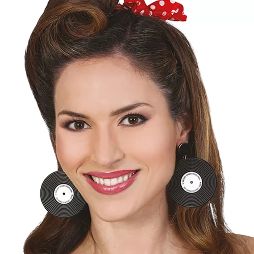 Photo du produit Boucles d'oreilles disques vinyles rétro adulte