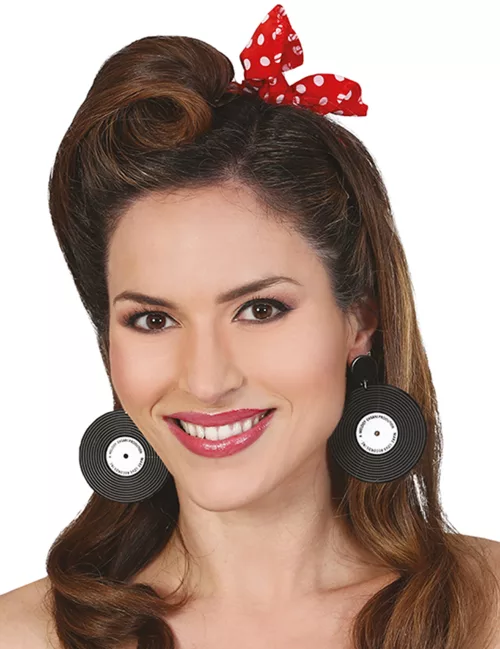 Photo du produit Boucles d'oreilles disques vinyles rétro adulte
