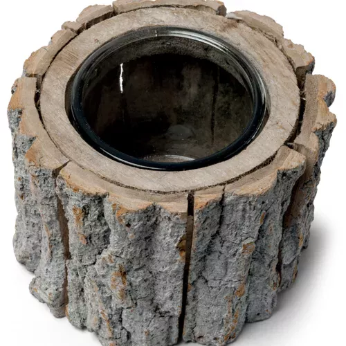 Photo du produit Bougeoir rondin de bois 12 x 14 cm