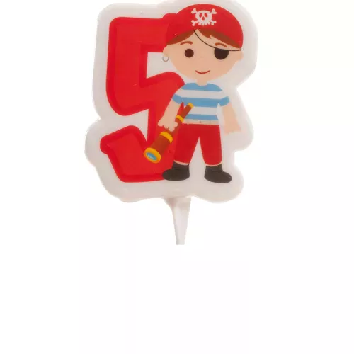 Photo du produit Bougie d'anniversaire pirate chiffre 5