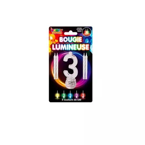 Photo du produit Bougies lumineuses LED chiffre 3