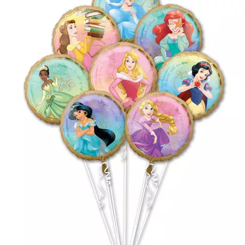 Photo du produit Bouquet 8 ballons aluminium Princesses Disney