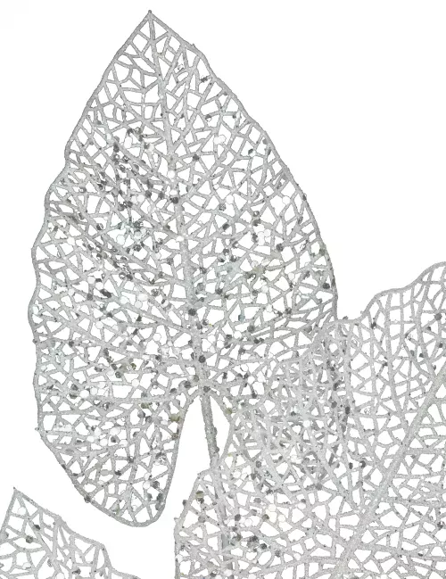 Photo du produit Branche décorative 5 feuilles blanche 80 cm
