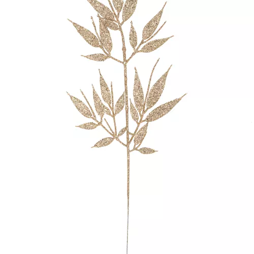 Photo du produit Branche feuilles fines paillettes cuivre 40 cm
