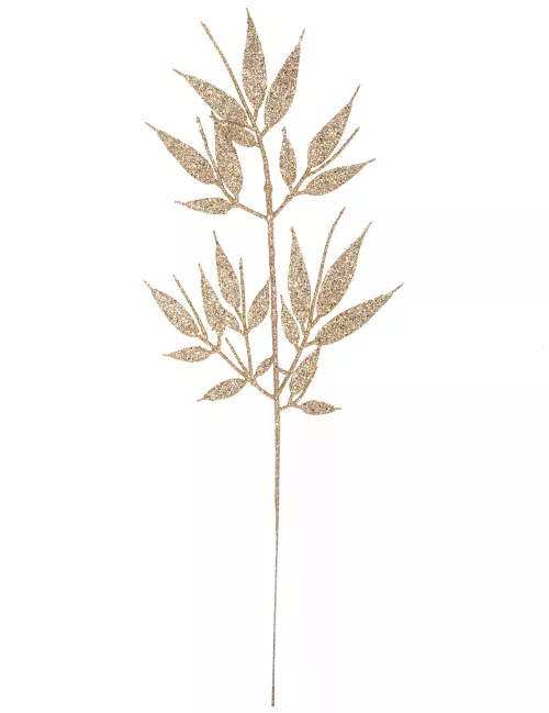Photo du produit Branche feuilles fines paillettes cuivre 40 cm