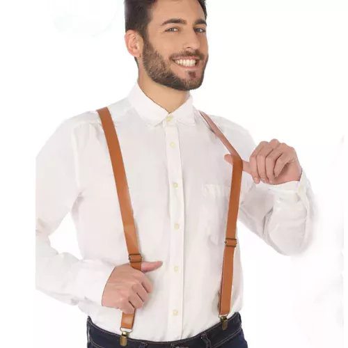 Photo du produit Bretelles similicuir marron adulte