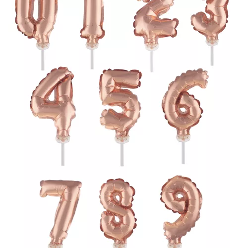 Photo du produit Cake topper ballon chiffre rose gold 12,7 cm