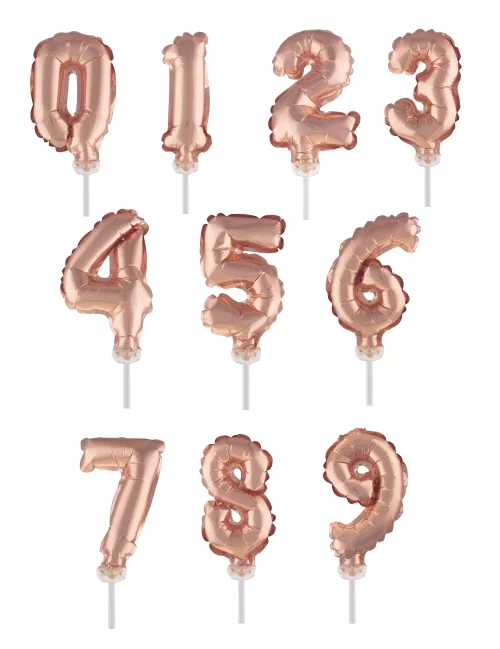 Photo du produit Cake topper ballon chiffre rose gold 12,7 cm