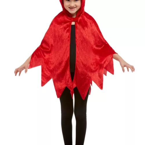 Photo du produit Cape diablotin à capuche velours rouge enfant