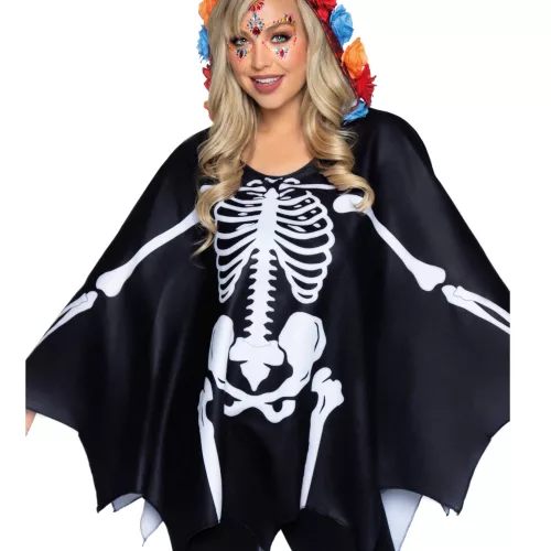 Photo du produit Cape squelette noire femme