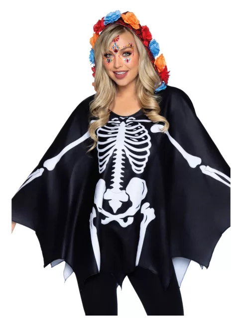 Photo du produit Cape squelette noire femme