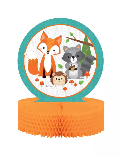 Photo du produit Centre de table en papier alvéolé animaux de la forêt 23 x 30,5 cm