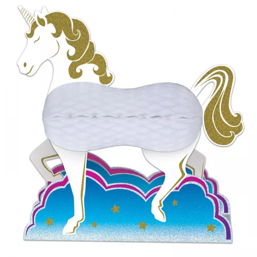 Photo du produit Centre de table en papier licorne blanche 25 cm