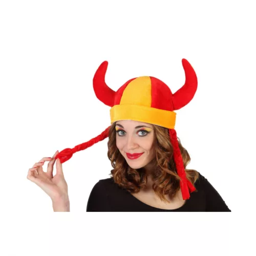 Photo du produit Chapeau avec nattes supporter Espagne adulte