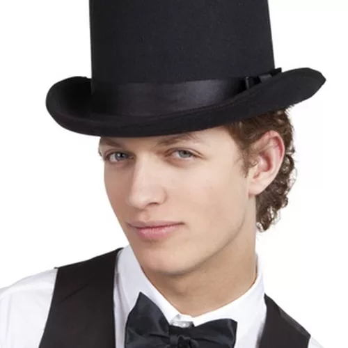 Photo du produit Chapeau haut de forme noir avec n?ud adulte
