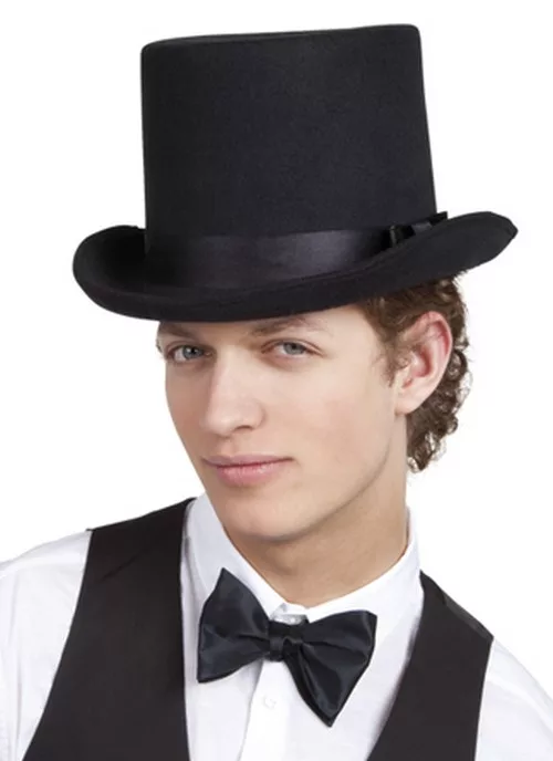 Photo du produit Chapeau haut de forme noir avec n?ud adulte