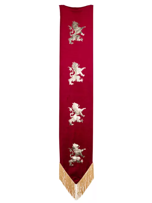 Photo du produit Chemin de table blason velours bordeaux 28 x 140 cm