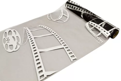 Photo du produit Chemin de table organza noir cinéma 28 cm x 5 m