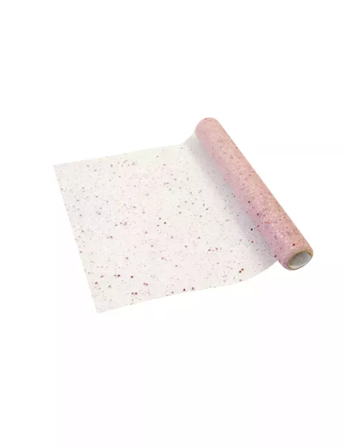 Photo du produit Chemin de table en tulle rose à paillettes rose gold 28 cm x 5 m