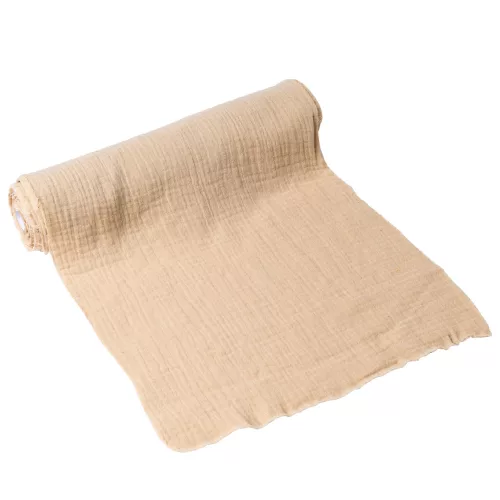 Photo du produit Chemin de table gaze de coton beige 30 cm x 3 m