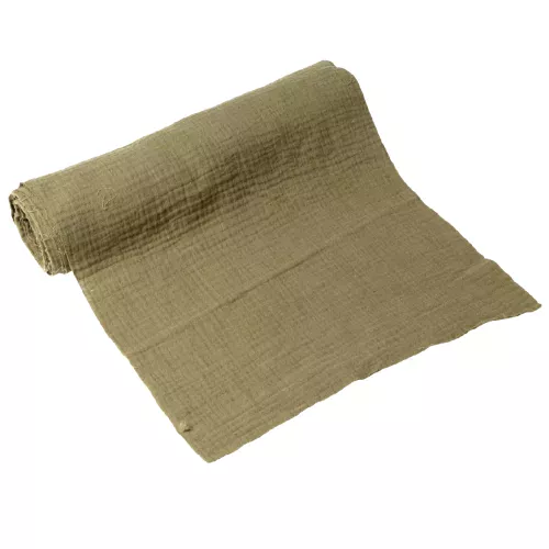 Photo du produit Chemin de table gaze de coton kaki 30 cm x 3 m