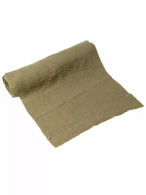Photo du produit Chemin de table gaze de coton kaki 30 cm x 3 m