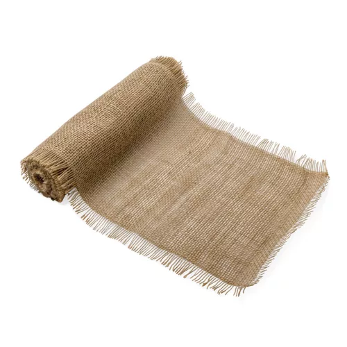 Photo du produit Chemin de table toile de jute à franges 28 cm x 5 m