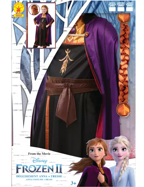Photo du produit Coffret déguisement et tresse Anna La reine des neiges 2 fille