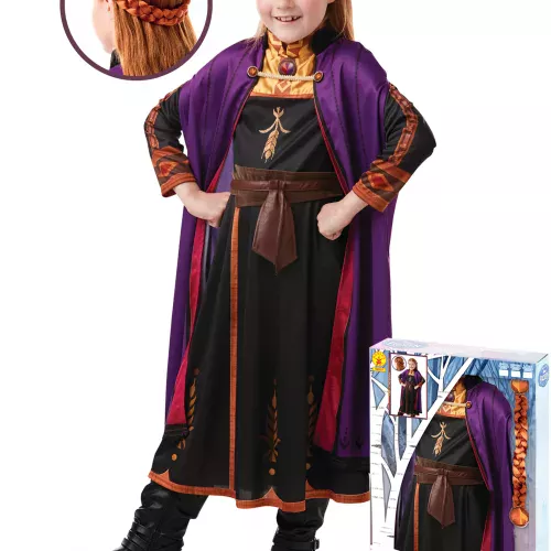 Photo du produit Coffret déguisement et tresse Anna La reine des neiges 2 fille