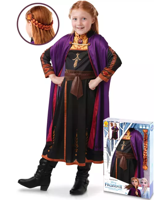 Photo du produit Coffret déguisement et tresse Anna La reine des neiges 2 fille