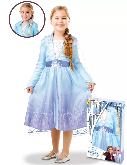 Photo du produit Coffret déguisement et tresse Elsa La Reine des neiges 2 fille