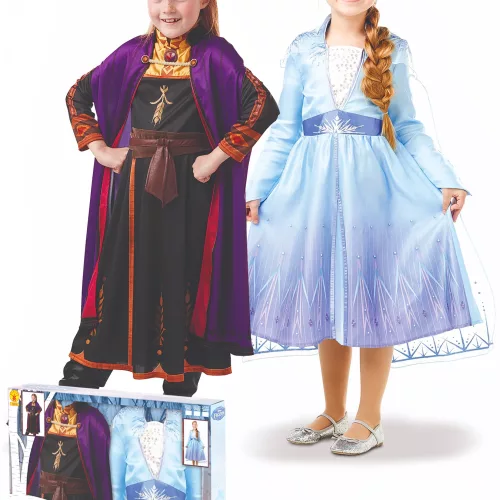 Photo du produit Coffret déguisements Elsa et Anna La Reine des neiges 2 fille