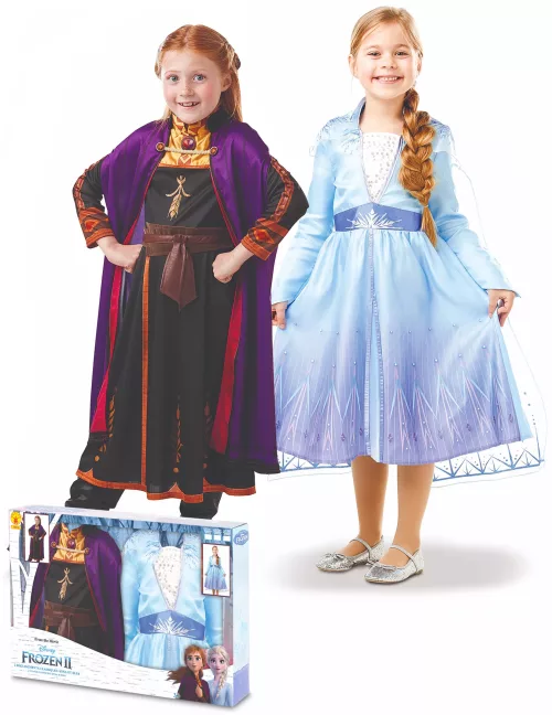 Photo du produit Coffret déguisements Elsa et Anna La Reine des neiges 2 fille