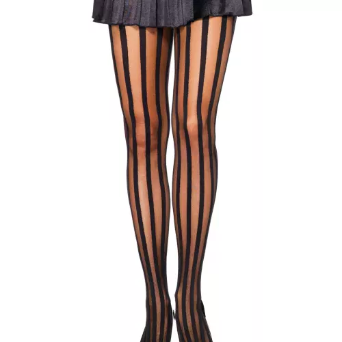 Photo du produit Collants à rayures verticales noirs femme