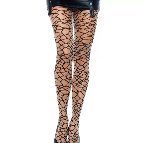 Photo du produit Collants résille craquelés noirs femme
