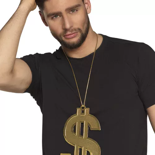 Photo du produit Collier dollars 24 cm XL doré adulte