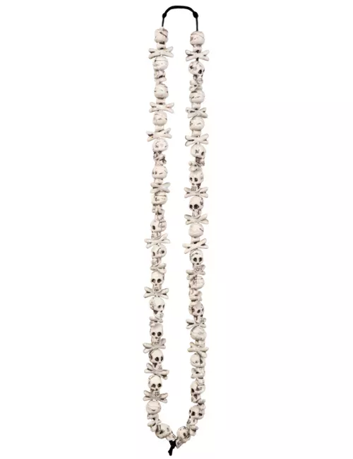 Photo du produit Collier têtes de mort blanches Halloween