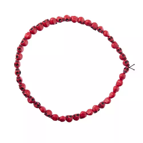 Photo du produit Collier têtes de mort rouges 54 cm adulte