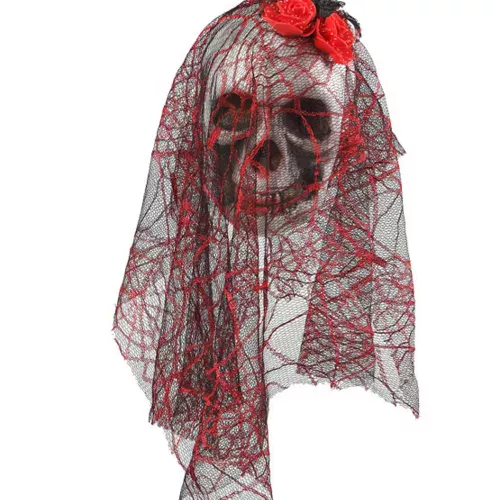 Photo du produit Décoration à suspendre tête de mort mariée 15 x 30 cm