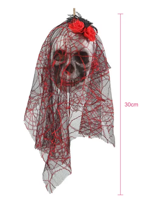 Photo du produit Décoration à suspendre tête de mort mariée 15 x 30 cm