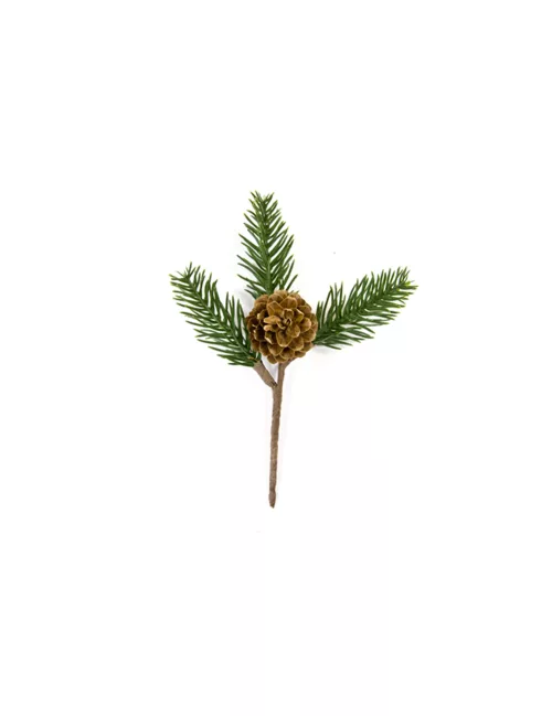 Photo du produit Décoration branche de sapin avec pomme de pin 15 cm
