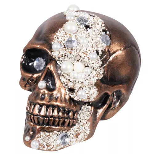 Photo du produit Décoration crâne orné diamants 16 x 15 x 21 cm