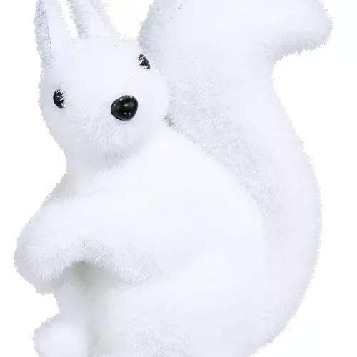 Photo du produit Décoration écureuil blanc 12 cm