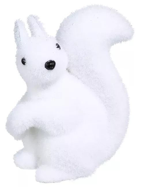 Photo du produit Décoration écureuil blanc 12 cm