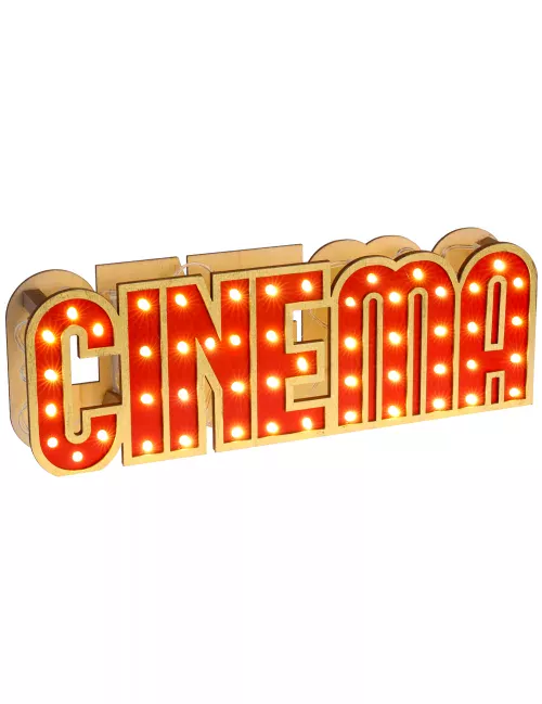 Photo du produit Décoration lumineuse en bois Cinéma 30 x 4 x 10 cm